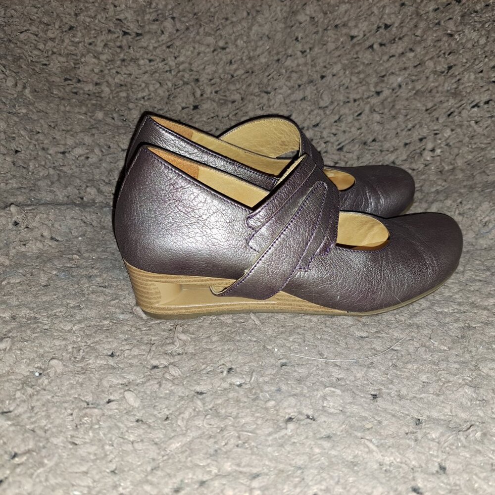 THERESIA M.-Metallic Leather Mary Janes-Strap/Heel-Size 4.5UK/6.5US-Near Mint - Picture 5 of 9